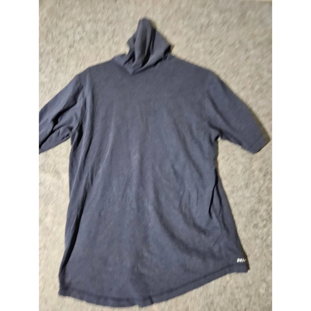 Nike Dri-FIT Short Sleeve Hoodie Nike Blue Large Mens Heathered